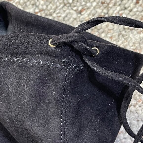 Steve Madden Osana Over The Knee Boot 7M Black Sort Tie Block Heel - Picture 7 of 9